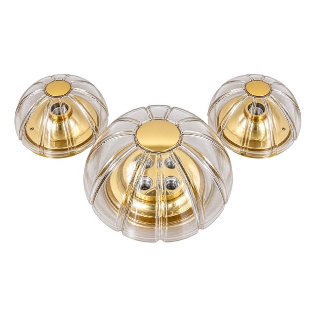 Vintage Wall Lamps and Ceiling Light from Limburg, Germany, 1970s, Set of 3 For Sale