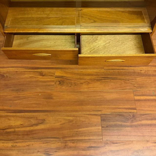 Brown Jentique Mid-Century Teak Bookcase Display For Sale - Image 8 of 11