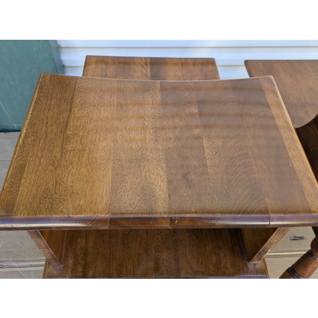 Wood Pair of Vintage Maple Colonial Style End/Side Tables For Sale - Image 7 of 7