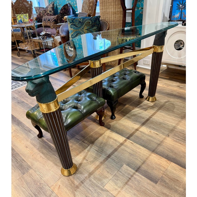 1980’s Art Deco Style Bronze and Brass Panther Head Accent Table, Made in Italy For Sale - Image 9 of 12