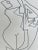 Post-Modern figurative drawing by Erik Sulander in Ink on paper, 9x12, signed, framed.