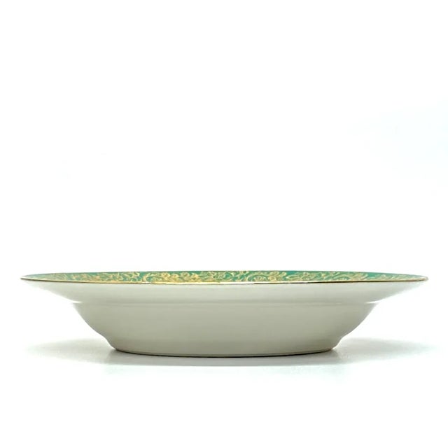 Kelly Green & 22 Karat Gold Embellished Porcelain Soup Bowls - Set of 8 For Sale In Miami - Image 6 of 9