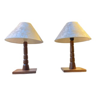 Mid-Century Scandinavian Table Lamps in Teak, 1960s, Set of 2 For Sale