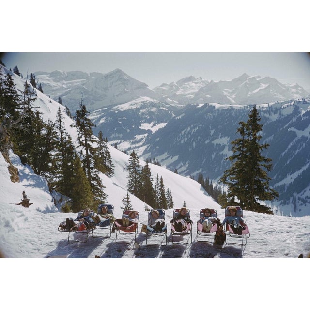 Modern Slim Aarons, Lounging in Gstaad, Estate Stamped Digital Print For Sale - Image 3 of 3