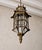 Gothic Revival Bronze Hanging Lantern with Castellated Crown, 1930s For Sale - Image 3 of 12