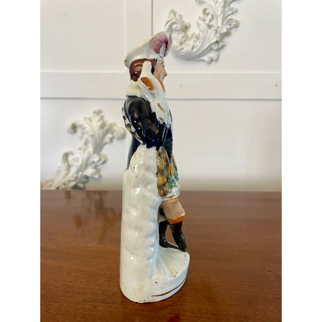 Ceramic Antique Victorian Staffordshire Flatback Figure, 1880s For Sale - Image 7 of 9