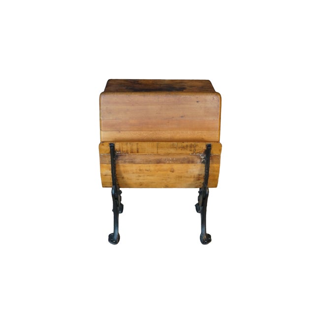 Victorian Antique Victorian 1880s "Fashion" Cast Iron & Maple School Desk Sidney Ohio For Sale - Image 3 of 18