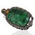 Handcrafted Vintage 20.85 Ct Aventurine Brooch Pendant With Diamond Accents For Sale - Image 4 of 12