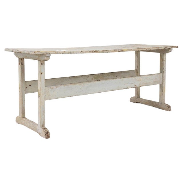 1900s Central European Wood White Patinated Table For Sale - Image 10 of 18