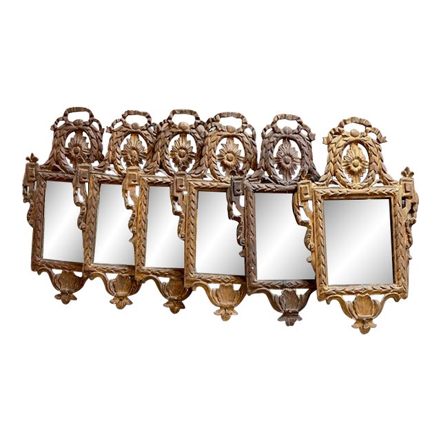 Set of 6 18th C. Italian Carved Mirrors For Sale