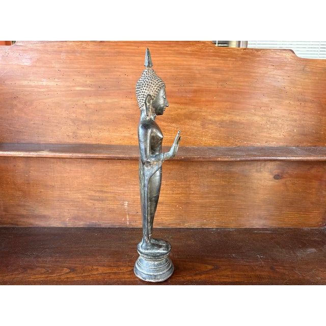 Burmese Artist, Mandalay Style Standing Buddha, Early 20th Century, Bronze For Sale - Image 4 of 15