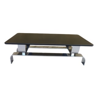 Coffee Table in Wood and Steel, 1970s For Sale