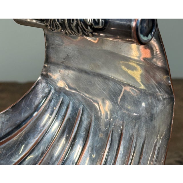 Antique English Silver Plate Shell Form Compote / Serving Dish on Paw Feet For Sale - Image 9 of 12