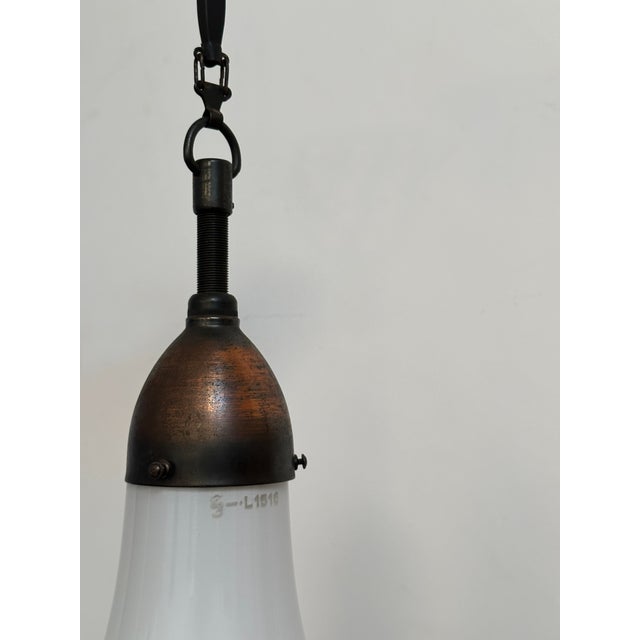 Bauhaus Antique Industrial L45 Daylight Pendant by Peter Behrens, 1920s For Sale - Image 3 of 6