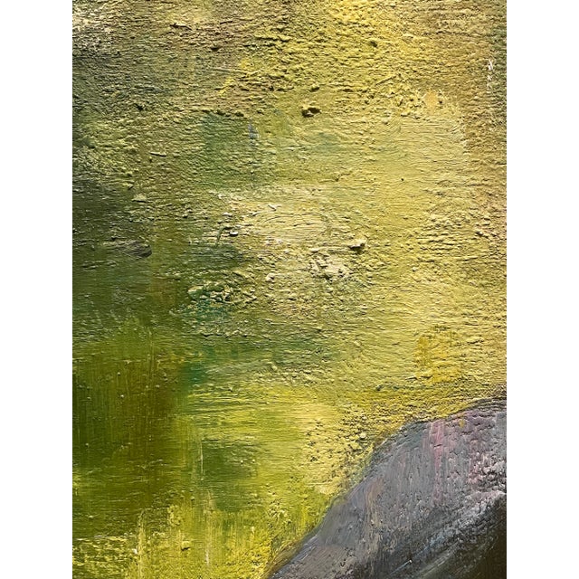 Yellow Vintage Painting of Child on Canvas For Sale - Image 8 of 12