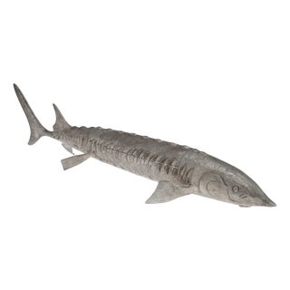 20th Century Elizabeth II Silver Sturgeon-Form Caviar Server from Asprey & Co, 1965, Set of 2 For Sale