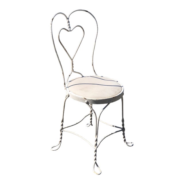 Early 1930s Wrought Iron Sweetheart Chair For Sale