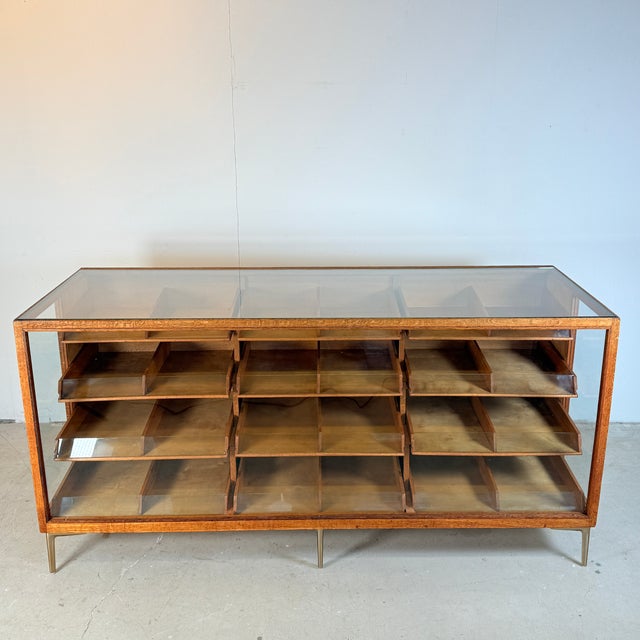 Vintage Oak Display Counter with 12 Drawers, 1960s For Sale - Image 18 of 18
