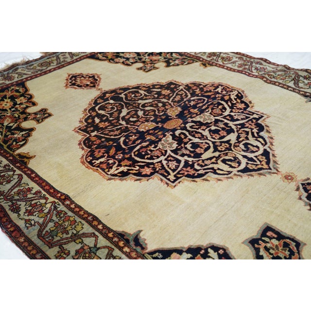 18th Century Late 18th Century Antique Sarouk Rug 4'2'' X 5'10'' For Sale - Image 5 of 10