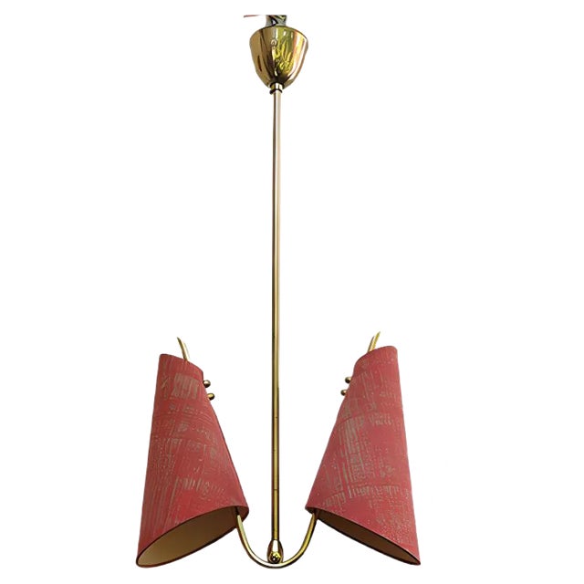 Austrian Brass Ceiling Lamp, 1950s For Sale