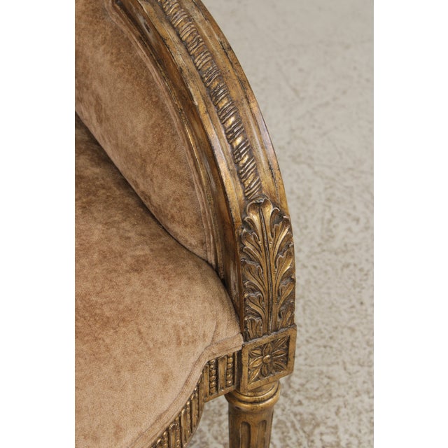 Gold Maitland Smith French Louis XVI Style Giltwood Settee Loveseat For Sale - Image 8 of 17