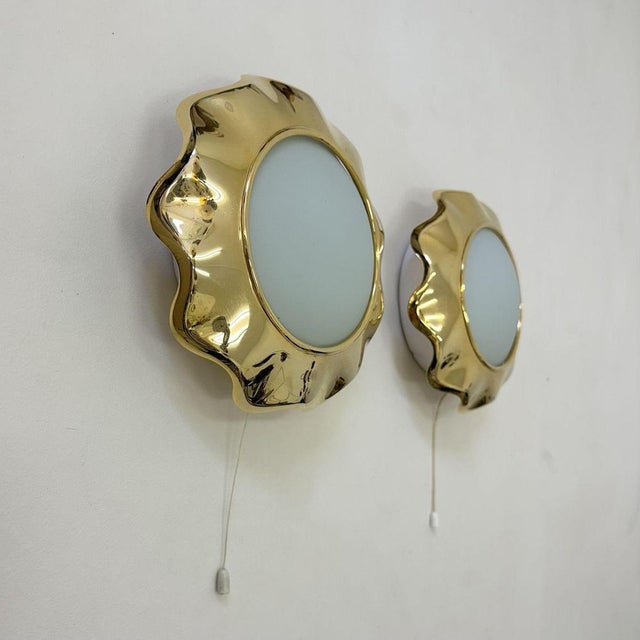 Brass and Glas Sunburst Wall Lamps, 1970s, Set of 2 For Sale - Image 13 of 18