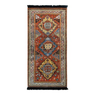 Rug & Kilim’s Soumak Style Rug in Orange and Gold Medallion Pattern For Sale
