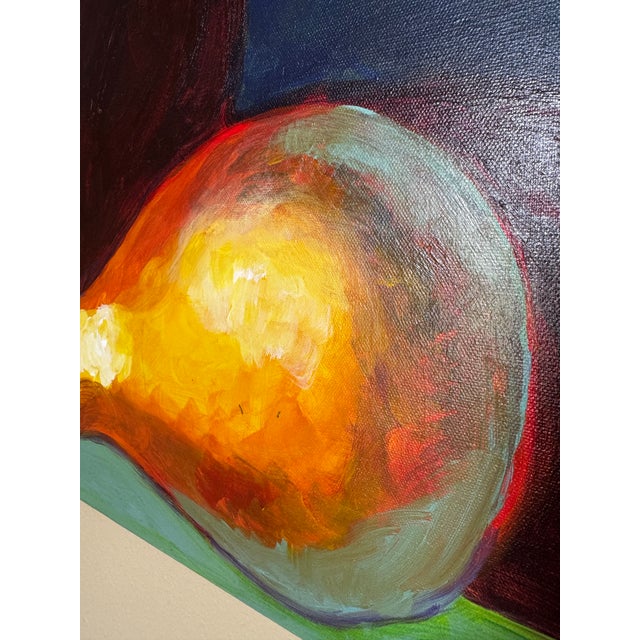 Contemporary Expressionism Still Life “Pears” Original Oil Painting on Canvas - Unsigned Unknown Artist For Sale - Image 3 of 10