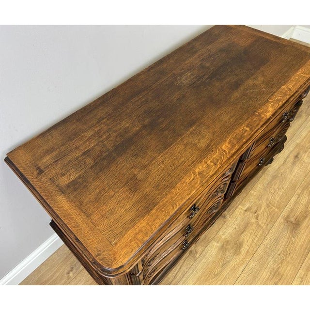Vintage Louis French Oak Chest of Drawers with Six Drawers For Sale - Image 9 of 12