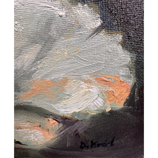Wood Oil Painting on Canvas "Clouds" by Danka Krol For Sale - Image 7 of 8