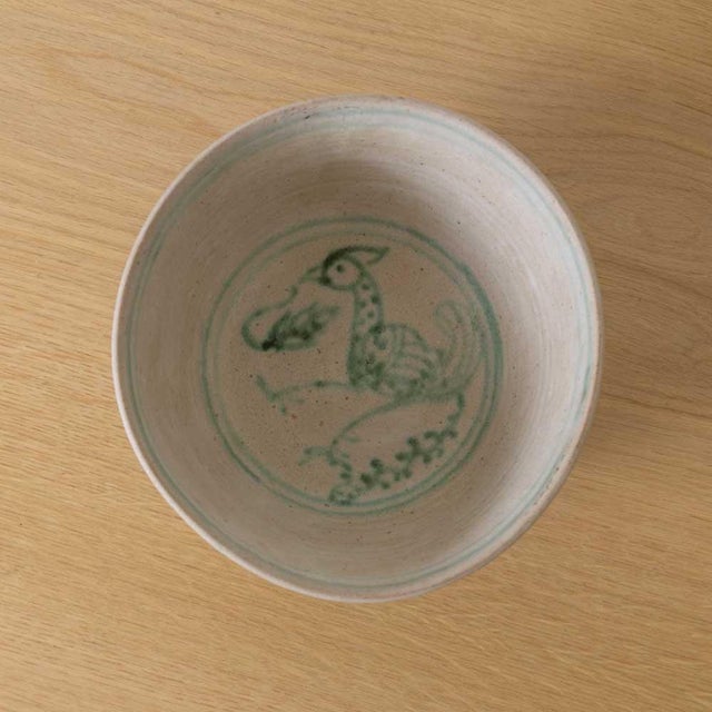 Mid-Century Japanese Oribe Style Chawan Bowl, 1950s For Sale - Image 4 of 10