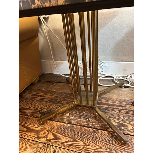 Marble Top End Tables With Brass Bases -a Pair For Sale - Image 9 of 10