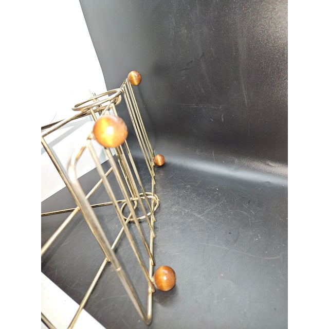 Mid-Century Modern Vintage Mid-Century Modern (Mcm) Brass Cocktail Caddy for 8 Glasses For Sale - Image 3 of 4