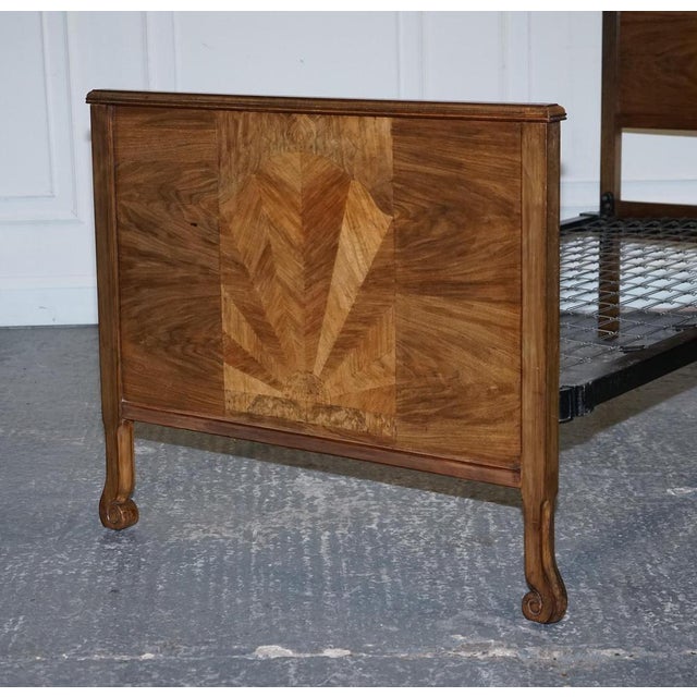 Art Deco Burr Walnut Single Bed For Sale - Image 9 of 18