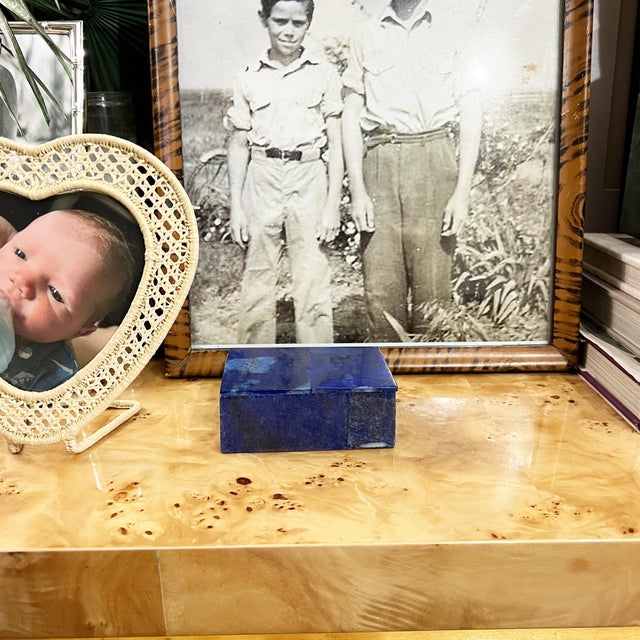 Blue Lapis Lazuli and Marble Stone Rectangular Jewelry or Trinket Box For Sale - Image 10 of 13