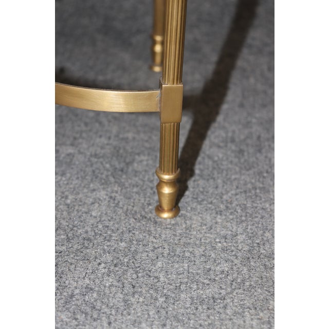 Pair 1960's Maison Jansen Style Mirrored Top & Brass End Tables For Sale - Image 11 of 11