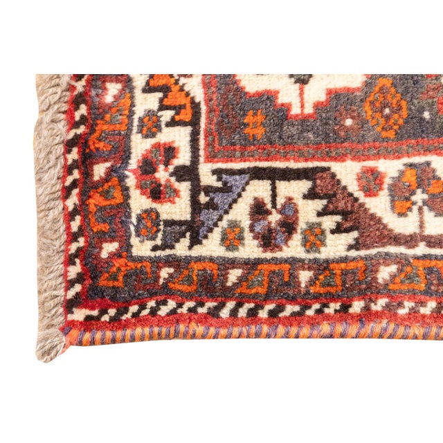 Vintage Hand-Knotted Persian Qashqai Rug 3'8" X 4'9" For Sale - Image 10 of 18