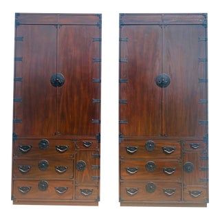 Late 20th Century Baker Furniture Company Chinoiserie Armoires/A Pair. For Sale
