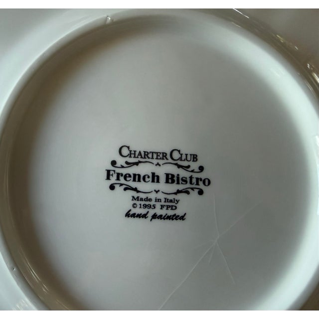 Ceramic Vintage French Bistro Lunch Plates - Set of 4 For Sale - Image 7 of 9