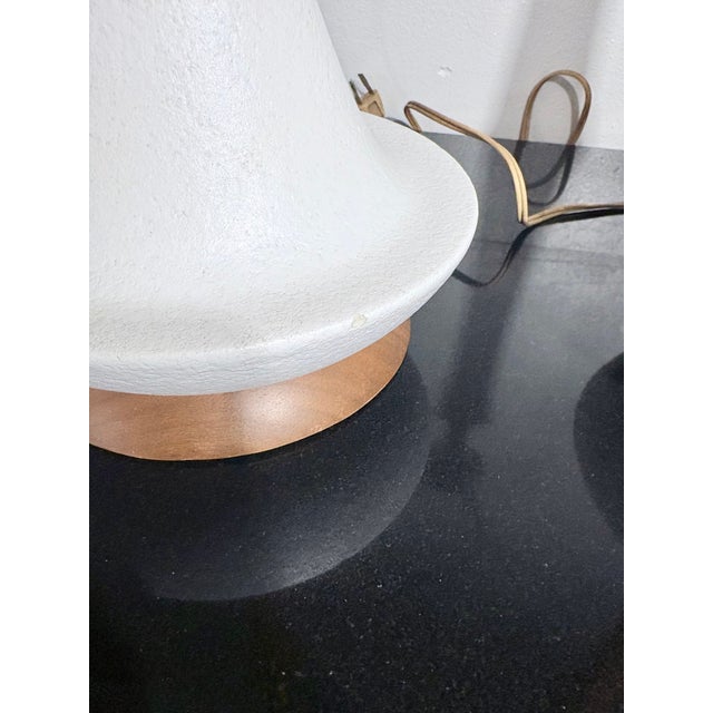 Mid-Century Modern 1960s Pair of Vintage MCM Ceramic + Walnut Lamps For Sale - Image 3 of 5