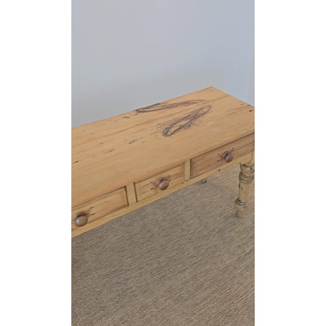 Antique English Pine Console Table or Desk For Sale - Image 12 of 15