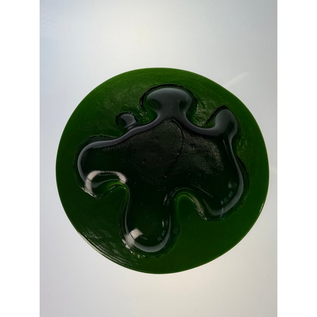 Ikebana Bowl in Green Art Glass by Michael Bang for Holmegaard, Denmark, 1975 For Sale - Image 6 of 10