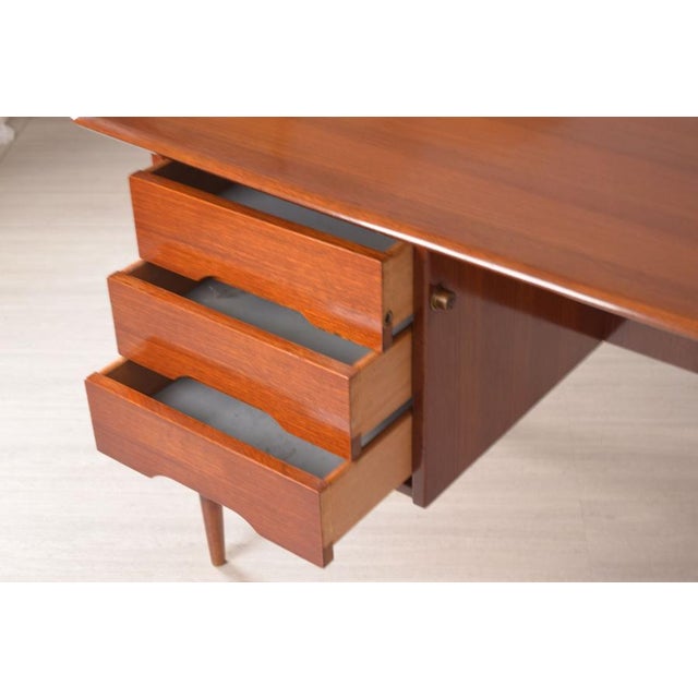 Wood Vintage Writing Desk, Italy, 1960 For Sale - Image 7 of 15