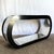 Postmodern Postmodern Chrome Mirror and Black Laminate Waterfall Console Table For Sale - Image 3 of 12