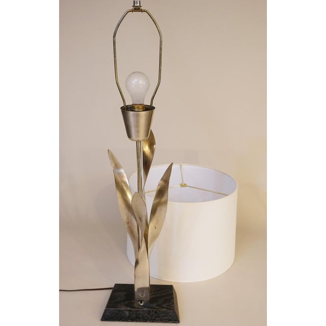 1950s Mid Century Modern Sculptural Tulip Nickel Brass Table Lamp 1950's Russel Wright For Sale - Image 13 of 13