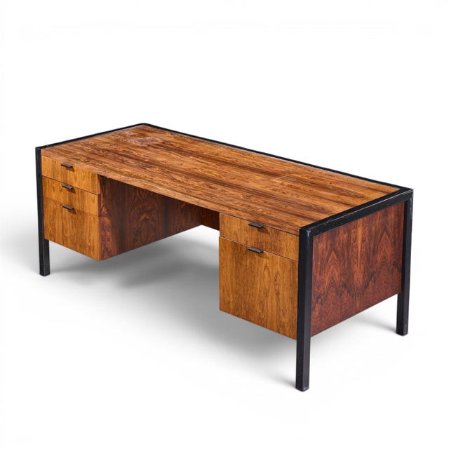 Herman Miller Mid Century Rosewood Executive Desk For Sale - Image 9 of 10