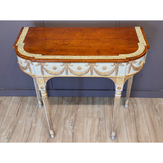 Wood Early 19th Century Neoclassical Italian Painted Mahogany and Parcel Gilt Table For Sale - Image 7 of 13
