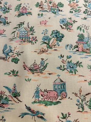 45 + Yards of Jack Valentine Cotton Chinoiserie Fabric.