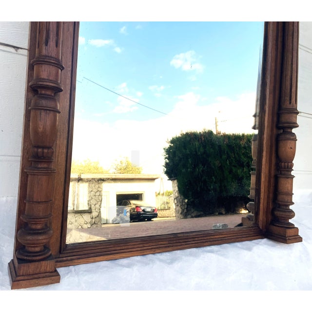 Antique Oak Mirror, 1923 For Sale - Image 13 of 17