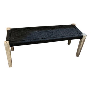 Woven Cord Bench With Wood Frame For Sale